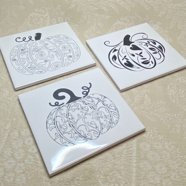 6x6 White Trivet for Fall (set of 3)