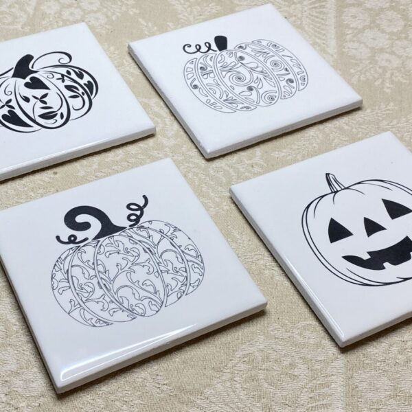 4x4 White coasters for Fall (set of 3)